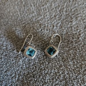 Aquamarine sterling silver earrings